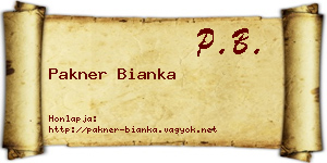 Pakner Bianka névjegykártya